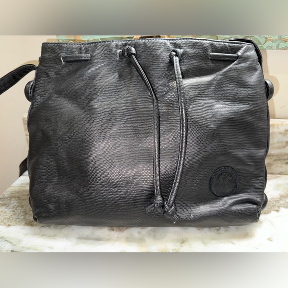 Carlos Falchi Black Drawstring Crossbody - Picture 6 of 16